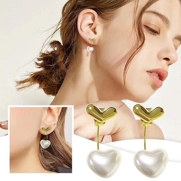 Серьги-гвоздики с именем Love Heart Pearl для девочек-подростков, минималистичные шпильки для пирсинга, модные вышитые