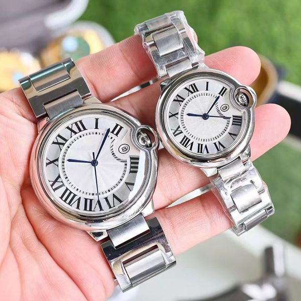 Luxus Mode Paar Uhr Männer und Frauen Designer Mechanische Blaue Ballon Uhr Leder Edelstahl Armband Saphirglas Uhr Wasserdicht Luxus Geschenk