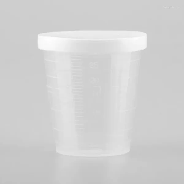 Messwerkzeuge mit Deckel, transparenter Becherbehälter, 40/28 mm, 10 Stück, 30 ml, Kunststoff, Reisflüssigkeit, abgestufter Verkauf