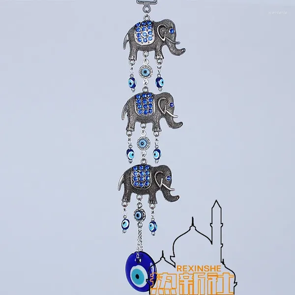 Estatuetas decorativas turquia olhos azuis elefante ornamentos muçulmano paz pingente pendurado mal 