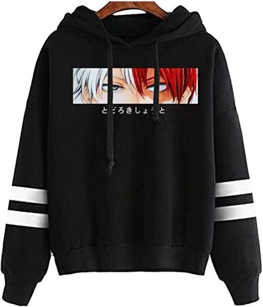 Dabi Eyes Hoodie Boku No Hero Academia Anime Bedruckte Hoodies My Hero Academia Gestreiftes Kapuzenpullover Pullover Winterkleidung Y1109