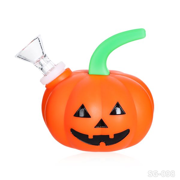 Pote de fumaça de silicone halloween abóbora fumar água portátil tubo acessórios titular erva mini shisha hookha