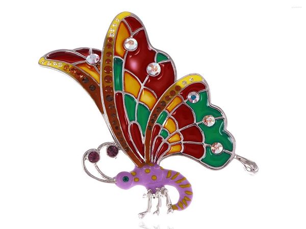 Spille Spilla con strass in cristallo ceco con ali di farfalla in smalto dai colori vivaci per regali da donna