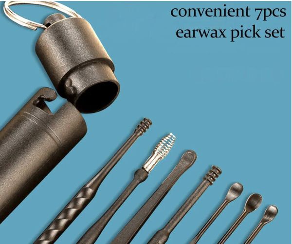 6/7PCS Pulitore per le orecchie ABS Cucchiaio per la cura dell'orecchio Strumento a spirale morbida per le orecchie Picker per cerume Strumento per la rimozione della cera per l'orecchio Earpick Remover