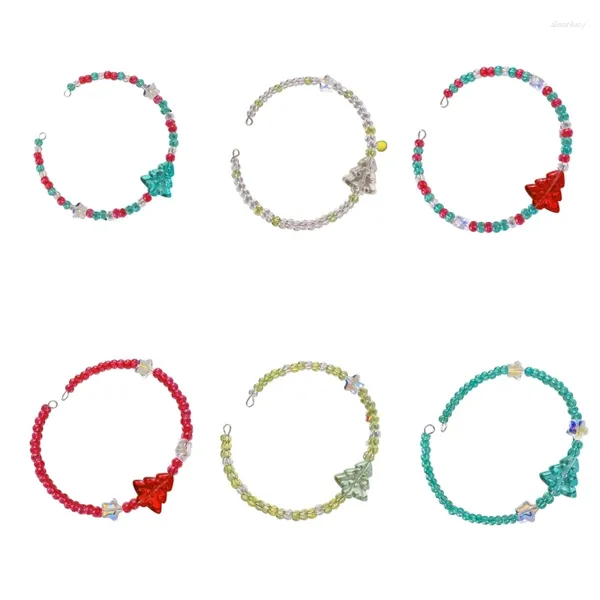 Charme pulseiras design exclusivo pulseira de natal pulseira doce colorido frisado ajustável pulseira declaração jóias presente dropship