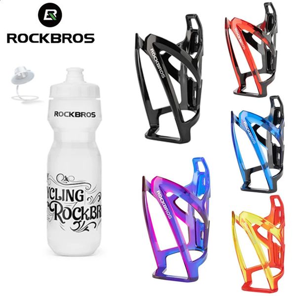 Garrafas de água Gaiolas ROCKBROS 750ml Garrafa de bicicleta com suporte Gaiola Esportes Correndo Equitação Camping Caminhadas Chaleira Leakproof Bicicleta 231030