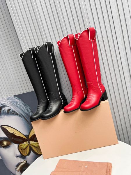 2023 Роскошные дизайнерские женские сапоги на высоком каблуке, золото, чистый черный, с острым носком, на боковой молнии, кожаные сапоги на каблуке с длинными и короткими трубками, модная серия качества ААА, размер 35-42