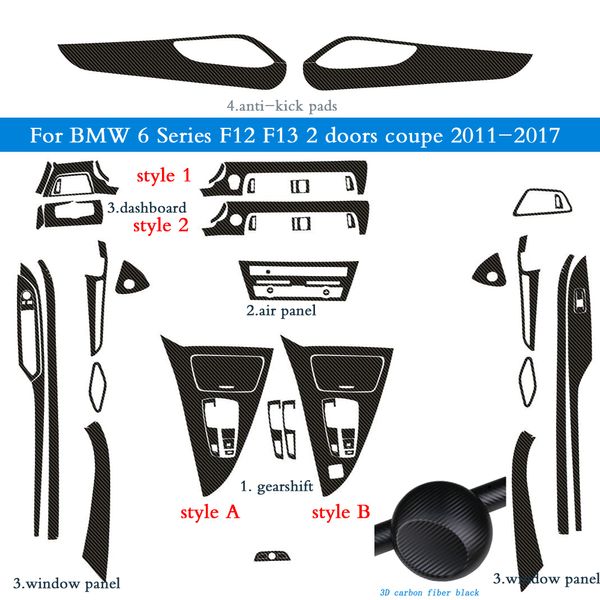 Für BMW 6er F12 F13 Coupé, selbstklebende Autoaufkleber, Kohlefaser-Vinyl, Autoaufkleber und Abziehbilder, Auto-Styling-Zubehör