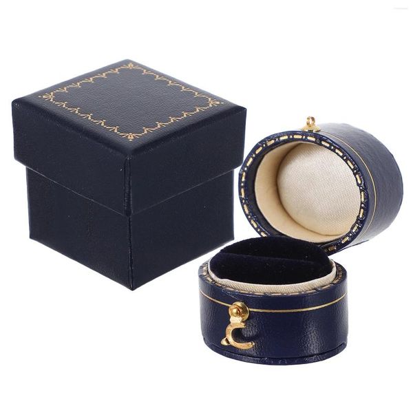 Sacchetti per gioielli Decorazioni per matrimoni rustici Scatola vintage Custodia per anelli squisita portatile in miniatura