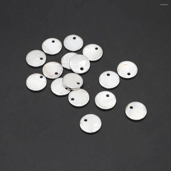 Ожерелья с подвесками, 10 шт., белая ракушка в форме монеты, перламутровые ракушки, подвески для изготовления серег «сделай сам», ожерелье, ювелирные аксессуары
