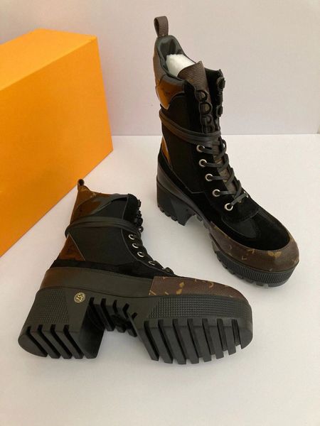 Yıldız Trail ayak bileği botları kadın beaubourg ödüllü çöl botları tasarımcı boot lüks mefropolis düz ranger tıknaz topuk frenum botlar boyut 35-42 10ej#