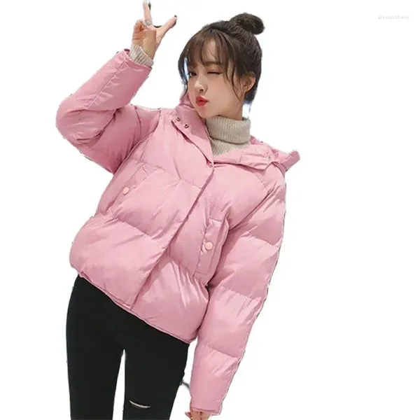 Frauen Graben Mäntel Mode Kurze Baumwolle Mantel Parka 2023 Herbst Winter Jacke Koreanischen Stil Lose Mit Kapuze Warme Daunen Mantel weibliche