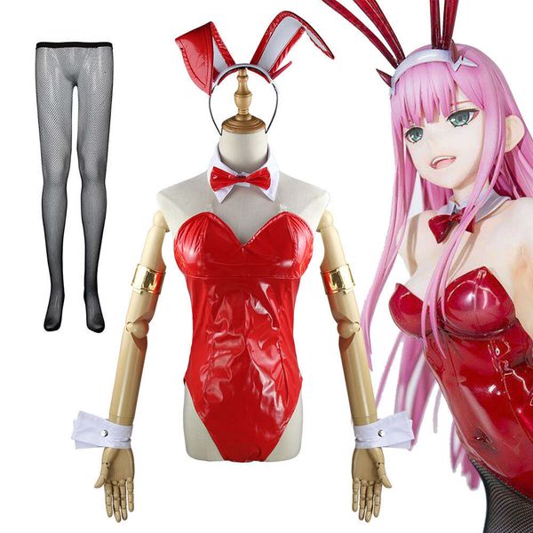 Anime DARLING in the FRANXX Cosplay-Kostüm für Frauen, sexy roter Leder-Bunny-Girl-Overall, vollständige Sets C125M158