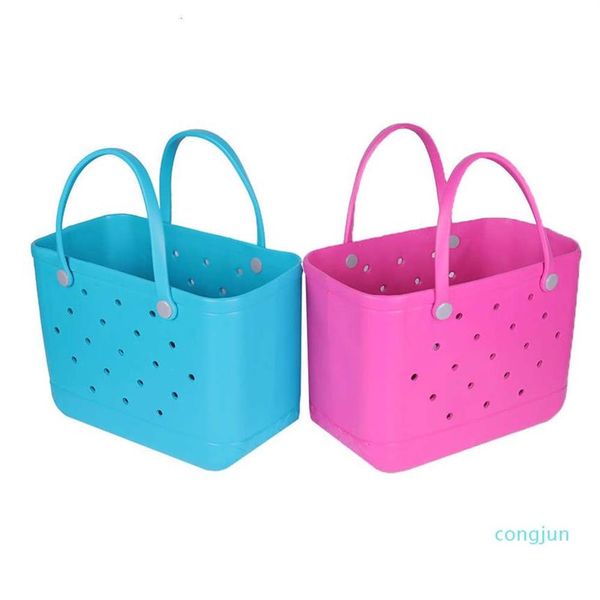 Designer-Womens Wholele wasserdichte Tragetaschen Custom Hol Summer Rubber Tot PVC O Large Fashion Eva Plastic Beach Silicone Bag285v