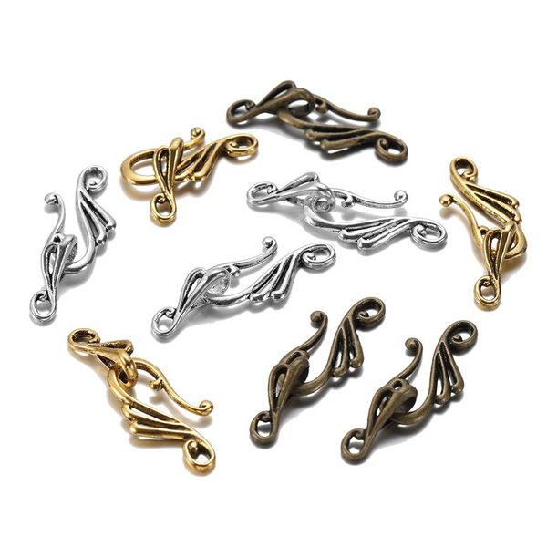 10 peças de bronze antigo ouro forma de nota musical liga de zinco fechos alternados ganchos para colar pulseira fabricação de joias suprimentos faça você mesmo fabricação de joias descobertas de joias