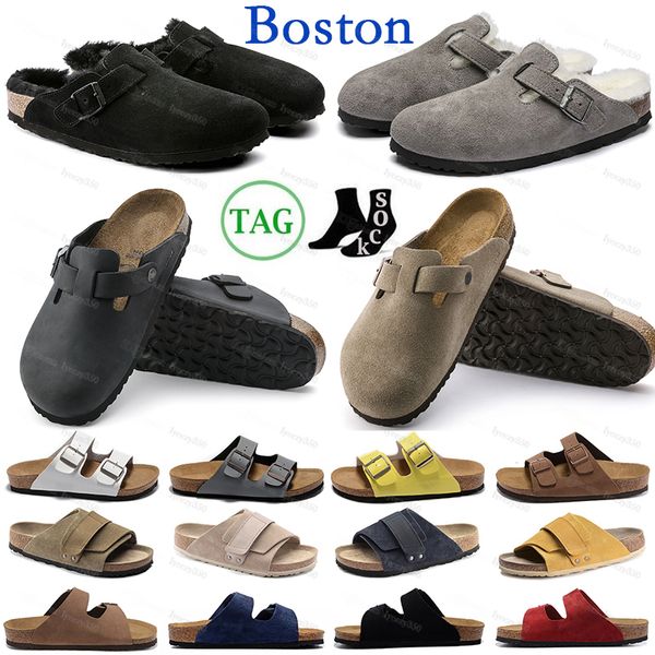 Boston clogs Designers slippers Head Pull Cork mens womens Multiple styles Arizona Mayari Loafers bostons suede leather fur Plate-forme