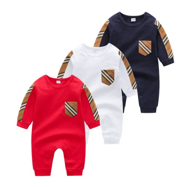 Новые модные детские комбинезоны, хлопковые клетчатые комбинезоны для малышей, детские комбинезоны, одежда для новорожденных, комбинезон