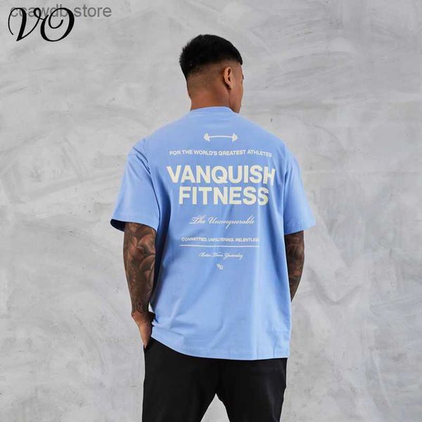 T-shirt da uomo 2023 Estate Nuova T-shirt Jogger Sport Fitness Oversize Abbigliamento moda Palestra Bodybuilding Bottoming Shirt 022223H T231031