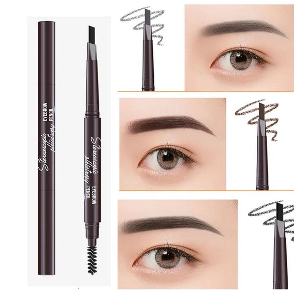 Kaş güçlendiriciler 10pcs kaş kalemi doğal su geçirmez döner otomatik eyeliner 5 renkli kaş kalemi fırça güzellik makyaj aracı 231031