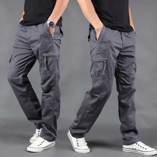 Männer Neue Herbst Winter Männer Cargo Hosen Herren Lose Armee Grün Hosen Multi-Pocket Hose Homme Männliche Militär Overalls plus Größe 4XL X0615