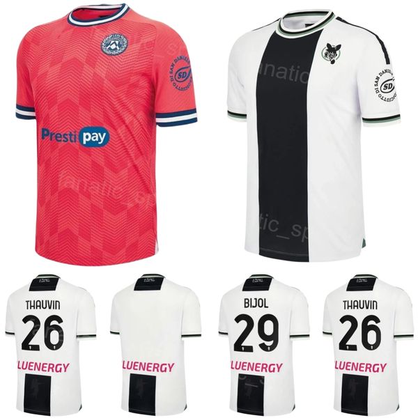 Calcio Udinese 23-24 Calcio 29 Jaka Bijol Maglia Club 17 Lorenzo Lucca 1 Marco Silvestri 24 Lazar Samardzic 7 Isaac Maglia da calcio Successo Kit Uniforme Rosso Bianco Squadra