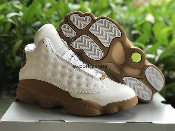 Sapatos de basquete Sandálias 13 13s Trigo Branco Ouro Amarelo Esportes Sapatilhas Originais 40-47.5 Real Fibra de Carbono