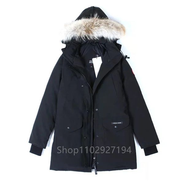 Damen Daunenparkas Winter CG Damen Trilliums Parka Daunenjacken Mantel Dicker winddichter Oberbekleidung Hochwertiger echter Kojotenpelz 231031