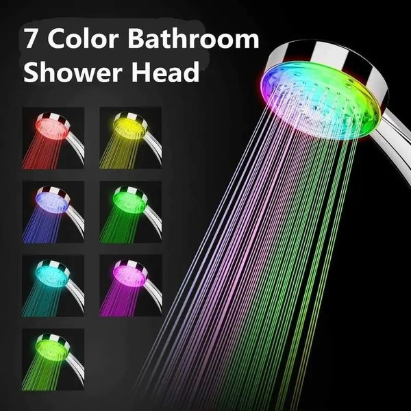 Soffioni doccia da bagno 7 colori che cambiano testa LED spruzzatore a pioggia sostituzione accessori soffione doccia a risparmio idrico 231031