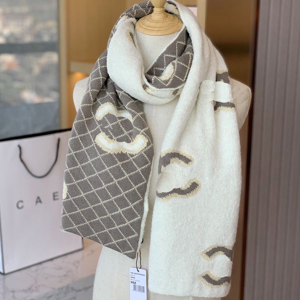 Pura caxemira moda bordada lenço de malha natal menina família presente xale designer marca inverno moda acessórios boutique novo estilo simples cachecol