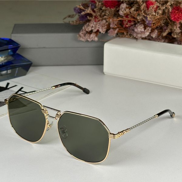 Óculos de sol de marca masculina e feminina, óculos de sol polarizados com mudança de cor, armação de metal da moda, capa protetora fg40038u