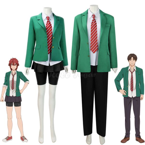 Tomo Aizawa / Junichirou Kubota Grüne Schuluniform Cosplay Kostüm Anime Tomo-chan ist ein Mädchen-Halloween-Party-Anzug