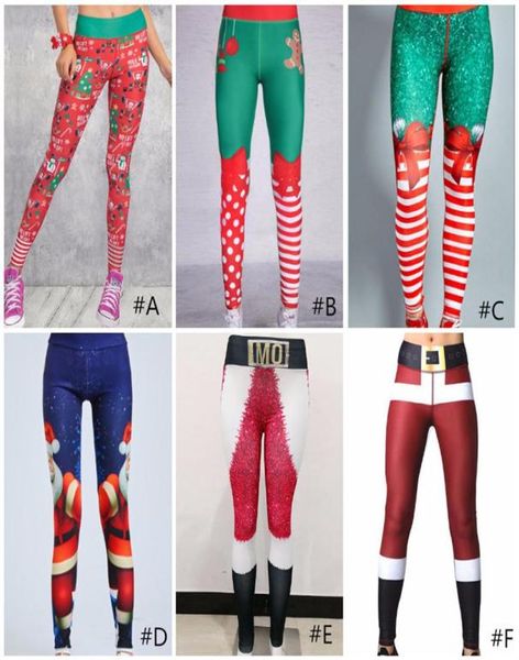 Frau Weihnachten 3D gedruckt Cartoon Leggings Mädchen enge dünne elastische Leggings Fitness Weihnachten Hosen Sport Yoga Hosen Hosen218s8873543