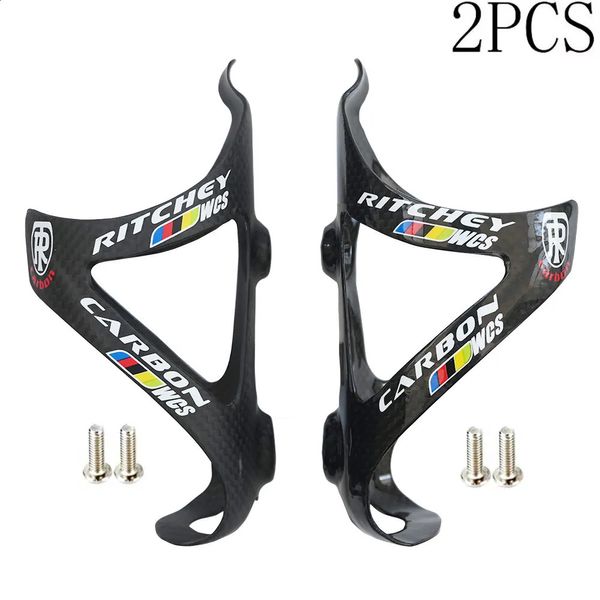 Garrafas de água gaiolas 2 pçs fibra carbono completo bicicleta garrafa gaiola mtb estrada titular ultra leve equipamento ciclo mattegloss 231030