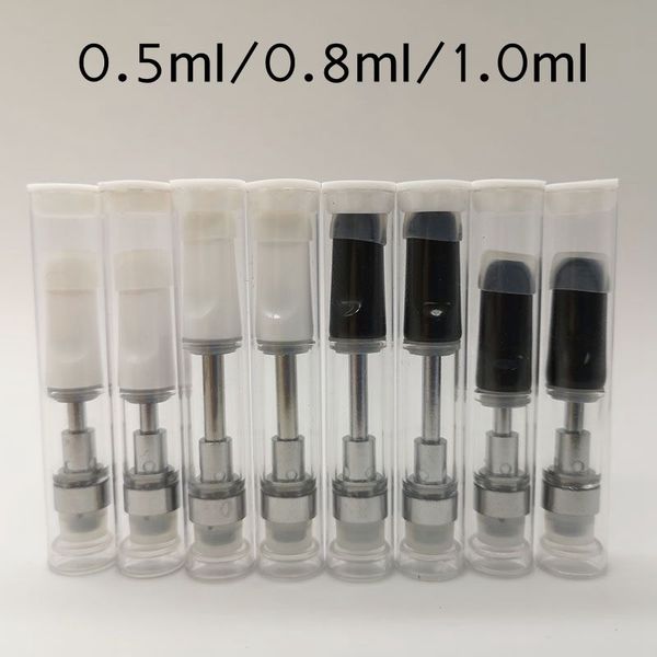 0.5ml 0.8ml 1.0ml Vape Kartuş PVC Tüp Ambalaj 510 İplik Seramik Kartuşlar Boş 2.0mm kalınlığında Yağ Delikleri Sepet Plastik Tüp Özelleştirme Paketi