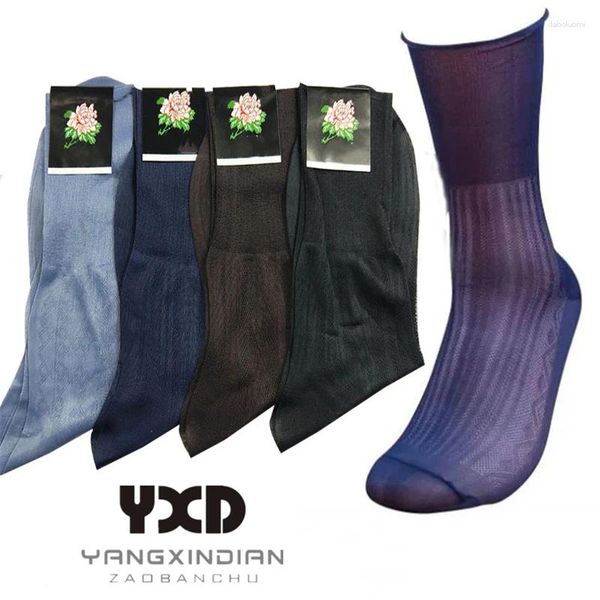 Herrensocken 10 Paare/Herren Männer Sommer Nylon Mann dünne transparente Business -Angestellte formelle Kleider -Seidenstrümpfe Mann Großhandel