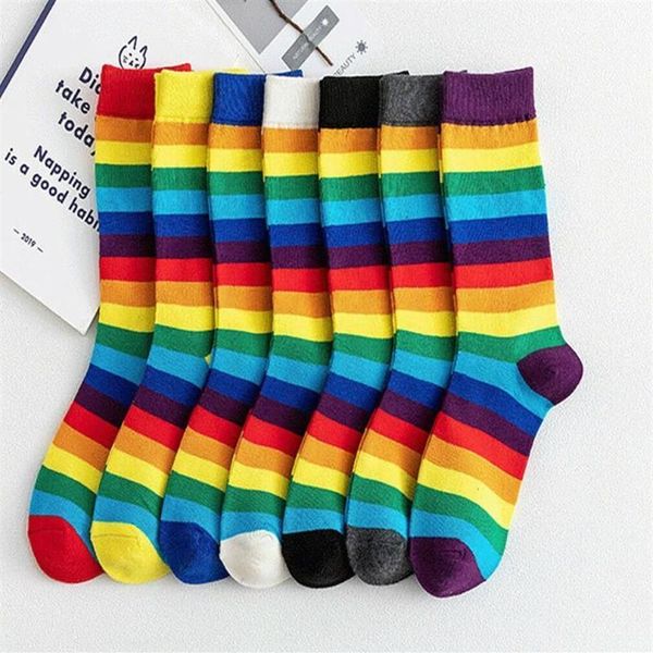 Socken Strumpfwaren Damen Knöchel Regenbogen Fußkettchen Streifen Cosplay Neuheit Fancy Cute Fashion1271a