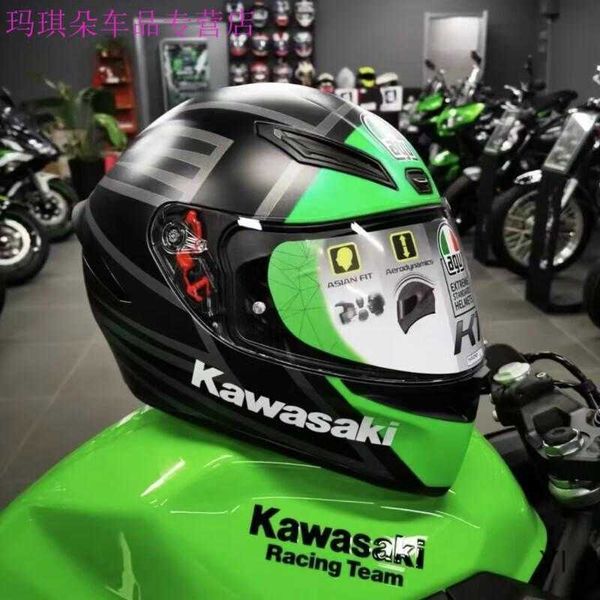 Дизайнерский шлем AA Анфас Мотоциклетный шлем с открытым лицом Agv Kawasaki Оригинальный мотоциклетный шлем под брендом K1 Co Полный шлем Сертификация 3c YI-S0FH