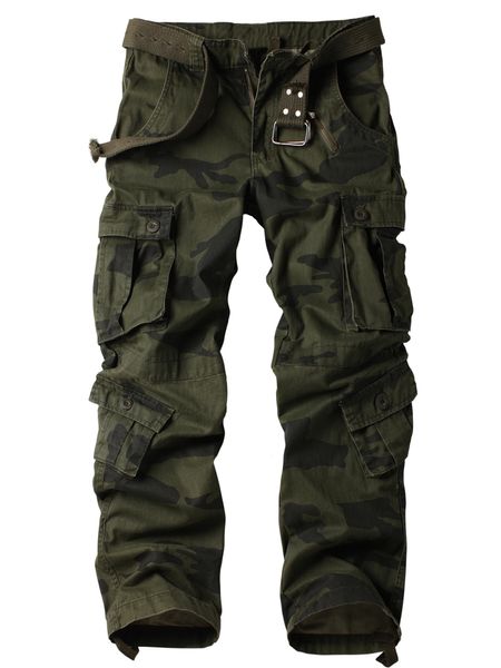 Calças masculinas AKARMY Casual Carga Militar Exército Camo Combate Trabalho com 8 Bolsos Sem Cinto 231031