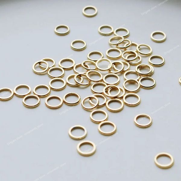 20 peças anéis fechados de latão banhado a ouro 14k 4mm 5mm 6mm acessórios de joias fazendo suprimentos componentes de descobertas de joias
