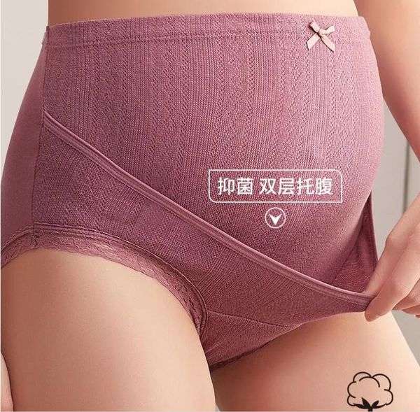 Pantaloncini incinti in cotone taglie forti a 3 colori Slip a vita alta Mutandine intimo premaman regolabili per abbigliamento donna in gravidanza