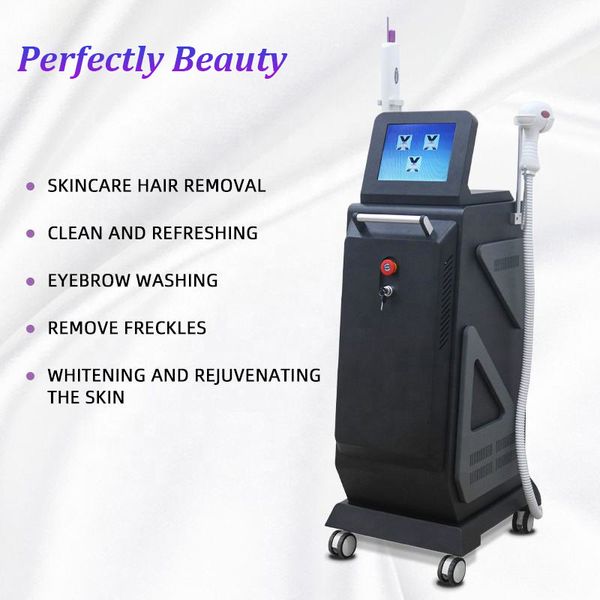 Nova chegada 2in1 808nm semicondutor Remoção de cabelo a laser nd yag laser tatuagem pigmento Remover máquina melhorar a pele escura de branqueamento de pele