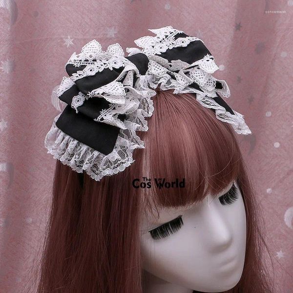 Articoli per feste 5 stili Lolita giapponese dolce pizzo bowknot cameriera cosplay fascia per capelli accessori copricapo fascia
