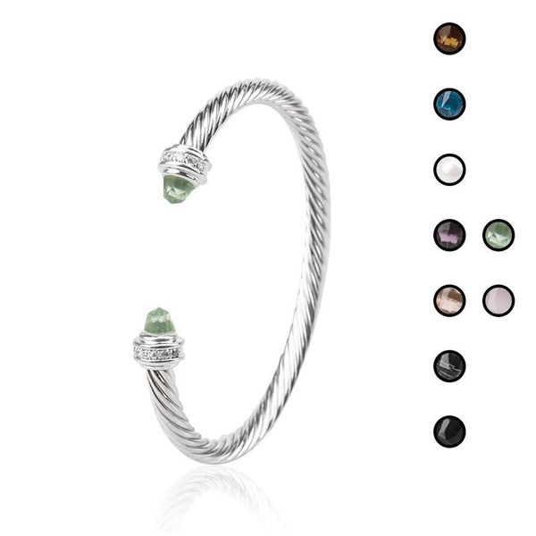 Bracciale Sier Colore Polsino Bracciale intrecciato Collana Placcato oro bianco Designer Onice nero Zirconia Lusso per le donne Gioielli Drop Delive Dh8Xk