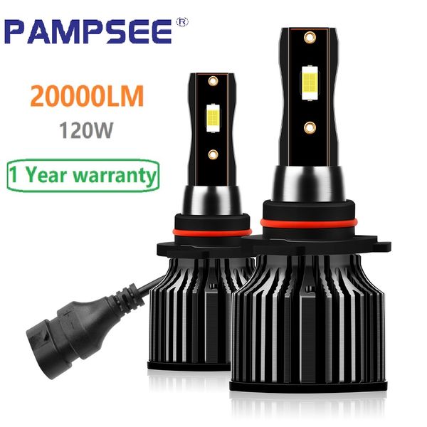 PAMPSEE 2 шт. 100 Вт 20000LM H7 LED H4 Canbus H1 H8 H9 H11 HB3 HB4 Лампы для автомобильных фар 9005 9006 Авто Противотуманные фары 6500K 12V Q7 Автомобильные фары