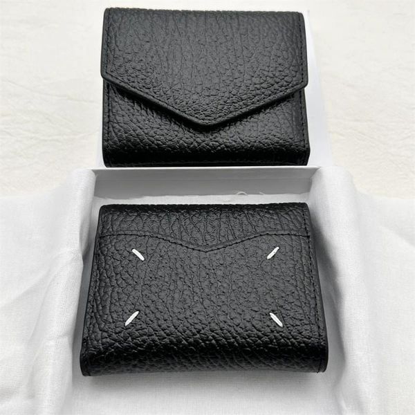 Carteiras HGSC 21ss Flip Estilo Curto Carteira de Couro Genuíno Homens e Mulheres Shiduo Card Slot Bag Coin Purse