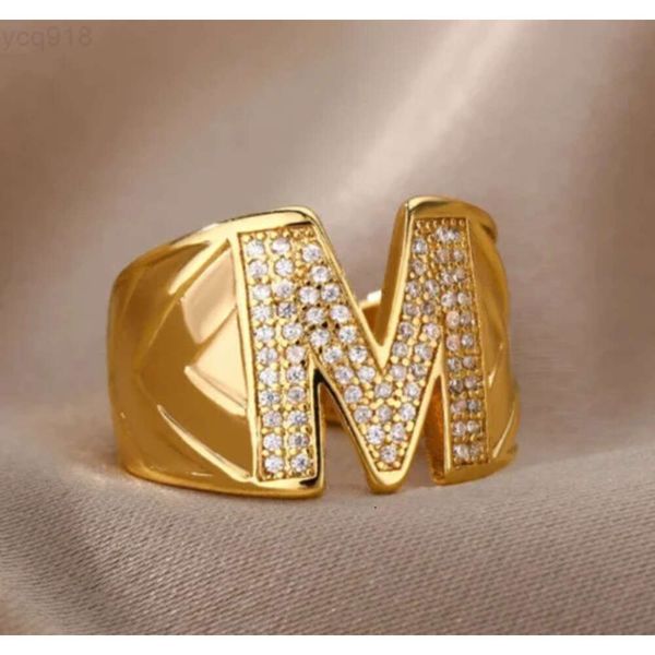 Anel personalizado masculino carta 18 k anéis moissanite cravejado na moda hip hop banhado a ouro 925 prata jóias finas para festa de presente masculino