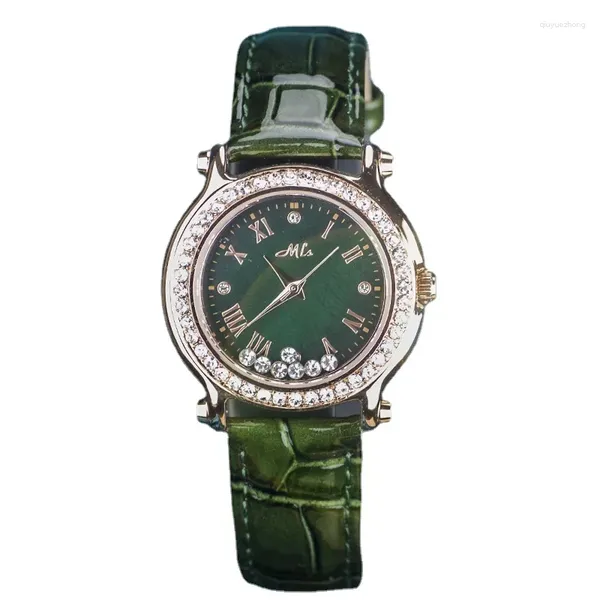 Orologi da polso Happy Diamond Broken Full Star Nappa Orologio da donna Vera cintura di lusso leggera per piccoli gruppi Modello INS Fashion