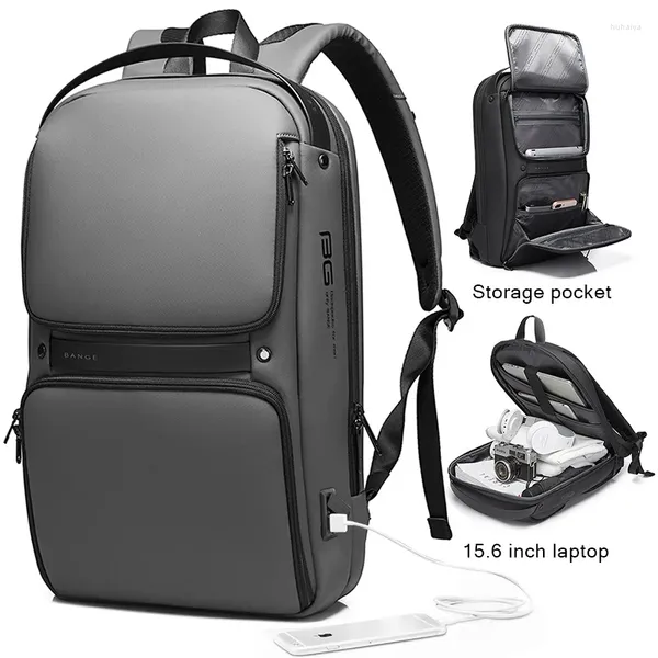 Рюкзак BANGE, оригинальный уникальный дизайн, многослойные космические деловые рюкзаки, мужские подростковые USB-порты с внешней зарядкой, 15,6 ноутбука Traval