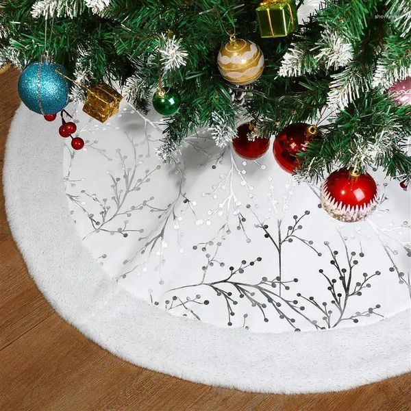 Weihnachtsdekorationen 1 Stück Weihnachtsfeier Weiß Home Plüsch Baum Ornament Rock Dekoration Matte für Unter