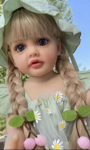 Bonecas NPK 55cm corpo inteiro macio silicone vinil reborn criança menina betty princesa bonita boneca realista presente de natal para grils 231031